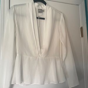 Asos White Tiered Blouse Size 4